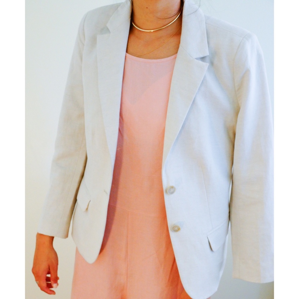 Lucky brand cream linen blazer